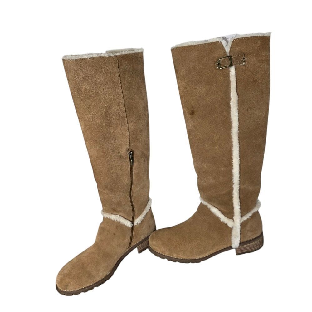 Bjorndal Allison Camel Tan Suede Knee-High Boots Size 11 - Picture 14 of 17